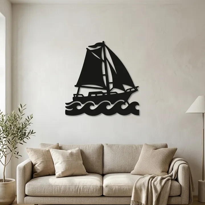 Sailing yacht steel wall art